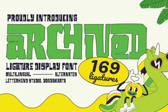 Archived Ligature Display Font for Digital Branding and Web Design