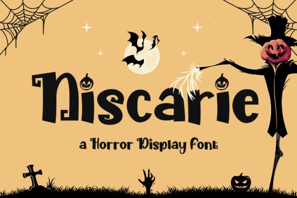 Niscarie Display Font for Whimsical Horror Branding