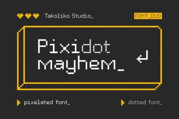 Pixidot Mayhem: A Retro Display Font for Web Designers
