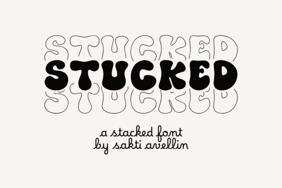 Stucked Stacked Font: Retro Charm for Handmade Crafts